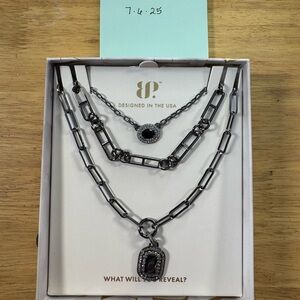 Chic Black and Silver Necklace Set by BP